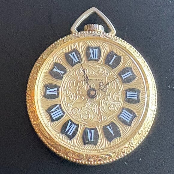 Antique-Style Mechanical Pocket Watch, Gold toned Ornate Engraving - Picture 1 of 2